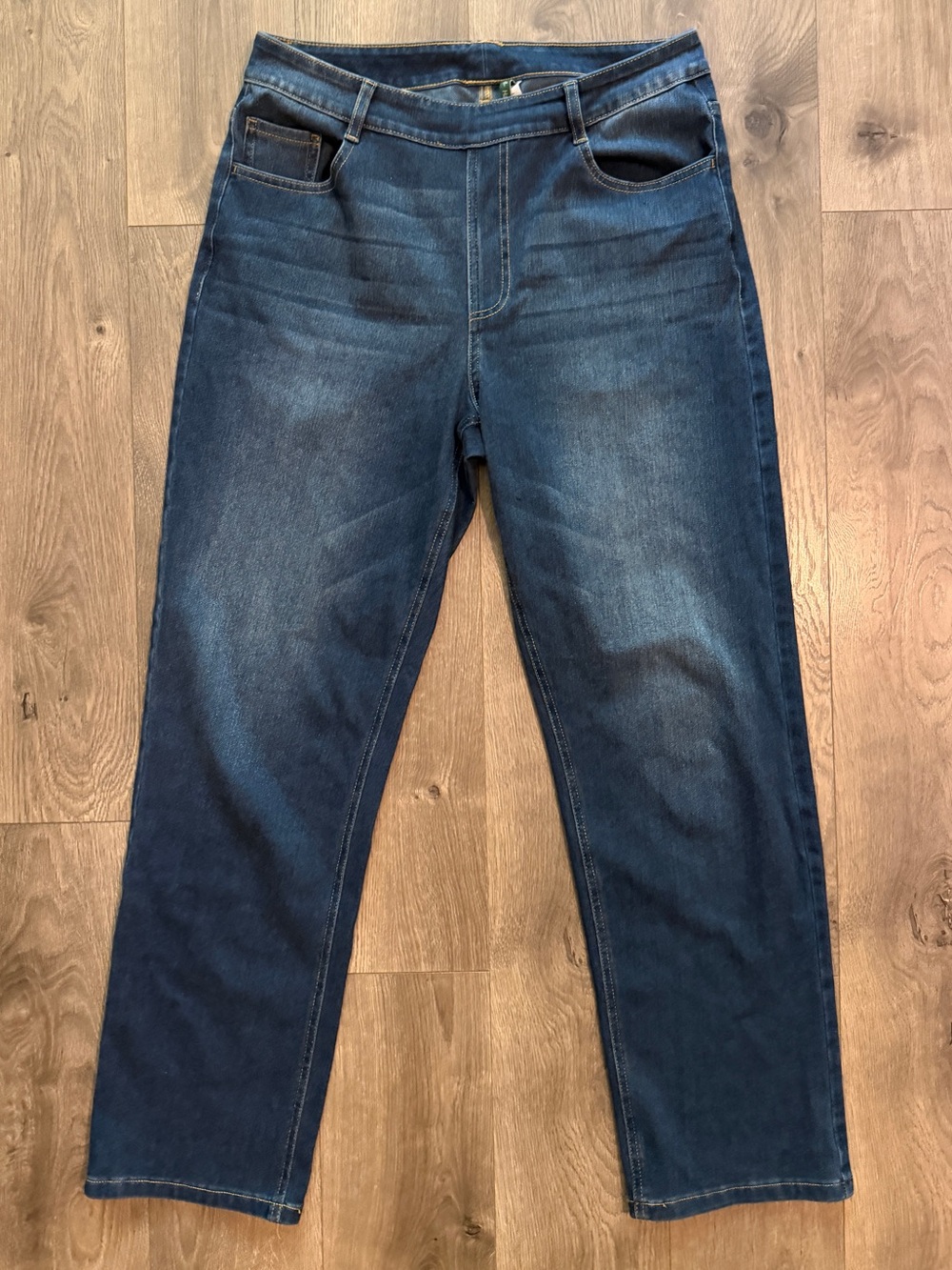 Halara High Waisted Straight Leg Pull-On Jeans Dark Wash Women’s Size Large